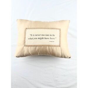 Neutral Tan Artisan-Style Raw Silk Look Decorative Pillow – George Eliot Quote